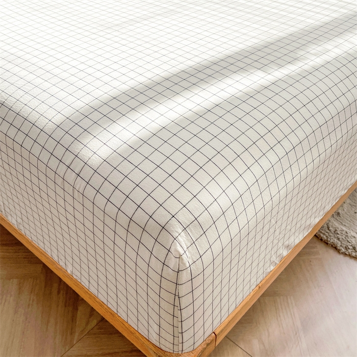 91家纺网 家纺一手货源 找家纺 恋人优选 2026新款全棉纯棉水洗棉单床笠床笠单件 小白格