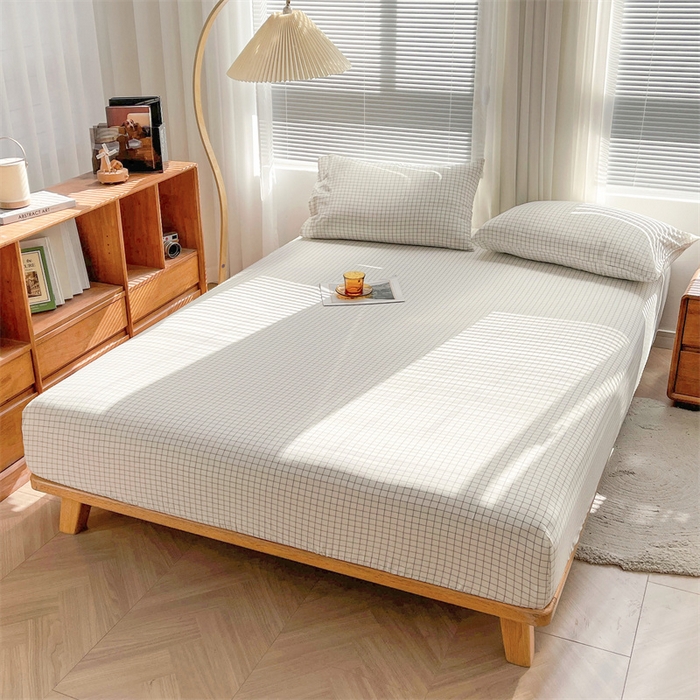 91家纺网 家纺一手货源 找家纺 恋人优选 2026新款全棉纯棉水洗棉单床笠床笠单件 小白格