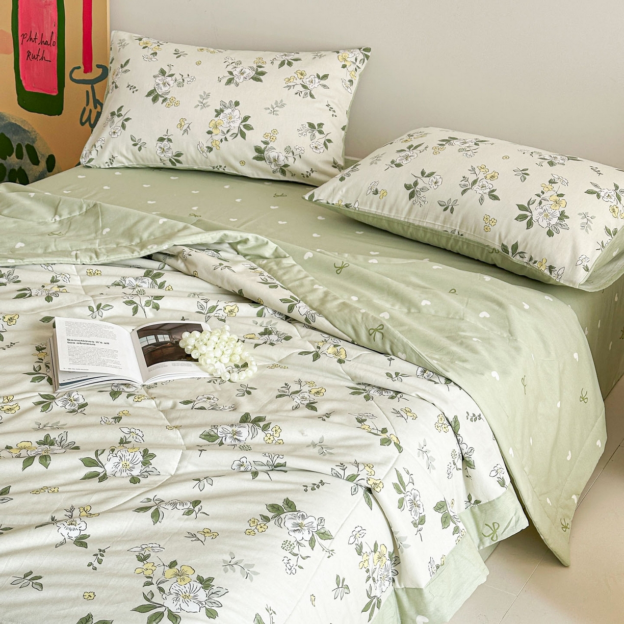 梵克保罗 2026春夏新款10A抗菌全棉印花夏被被子被芯空调被四件套 花香雪