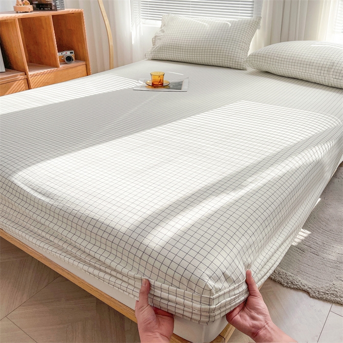 91家纺网 家纺一手货源 找家纺 恋人优选 2026新款全棉纯棉水洗棉单床笠床笠单件 小白格