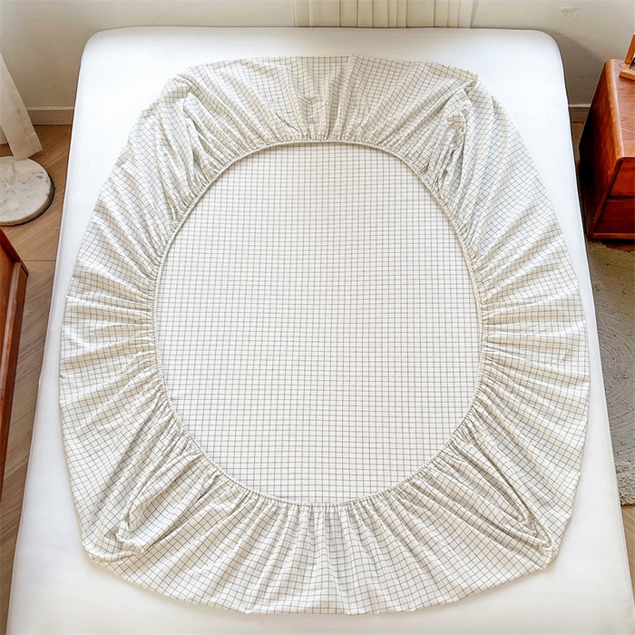 91家纺网 家纺一手货源 找家纺 恋人优选 2026新款全棉纯棉水洗棉单床笠床笠单件 小白格