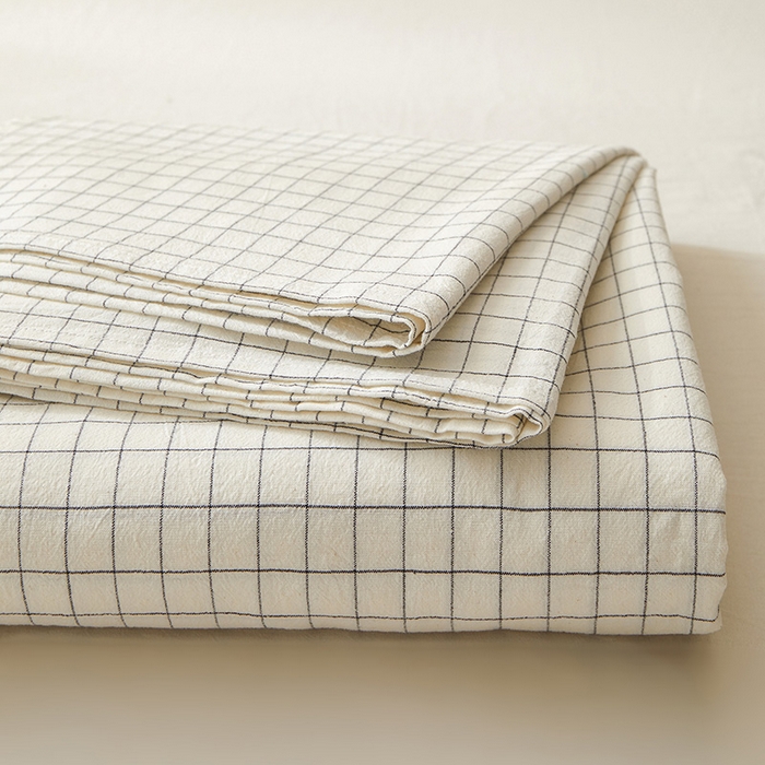 91家纺网 家纺一手货源 找家纺 恋人优选 2026新款全棉纯棉水洗棉单床笠床笠单件 小白格