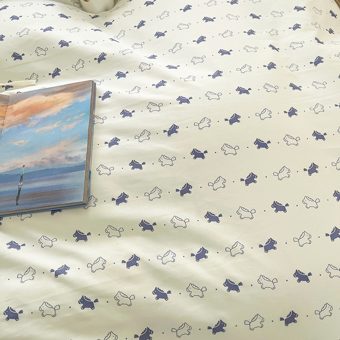 91家纺网 家纺一手货源 找家纺 帛洵家纺 2026新款110g超柔水洗宝宝有氧仿棉四件套（提供买家秀） 马上好运-紫