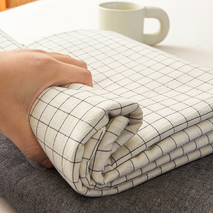 91家纺网 家纺一手货源 找家纺 恋人优选 2026新款全棉纯棉水洗棉单床笠床笠单件 小白格