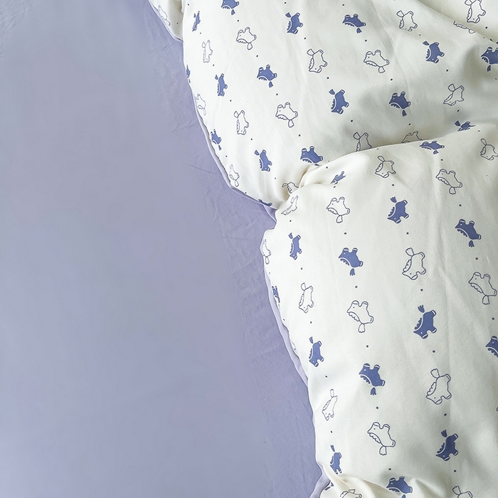 91家纺网 家纺一手货源 找家纺 帛洵家纺 2026新款110g超柔水洗宝宝有氧仿棉四件套（提供买家秀） 马上好运-紫