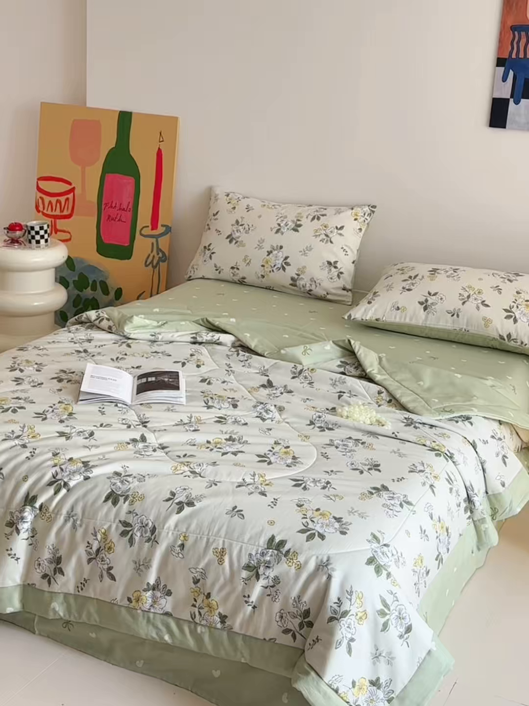 91家纺网 家纺一手货源 找家纺 梵克保罗 2026春夏新款10A抗菌全棉印花夏被被子被芯空调被四件套 花香雪