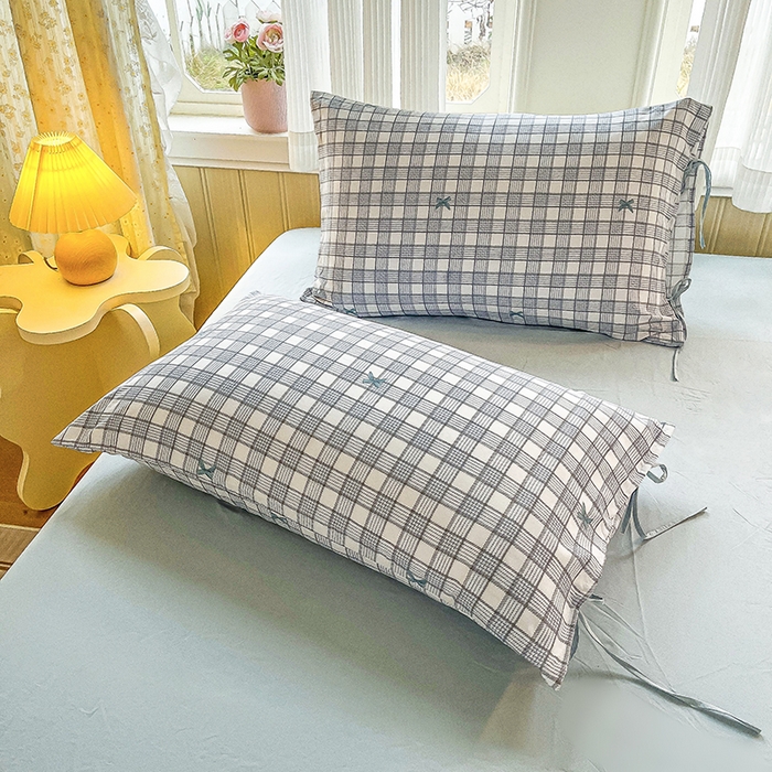 91家纺网 家纺一手货源 找家纺 帛洵家纺 2026新款110g超柔水洗宝宝有氧仿棉四件套（提供买家秀） 千鸟格格