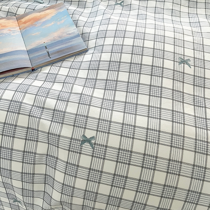 91家纺网 家纺一手货源 找家纺 帛洵家纺 2026新款110g超柔水洗宝宝有氧仿棉四件套（提供买家秀） 千鸟格格