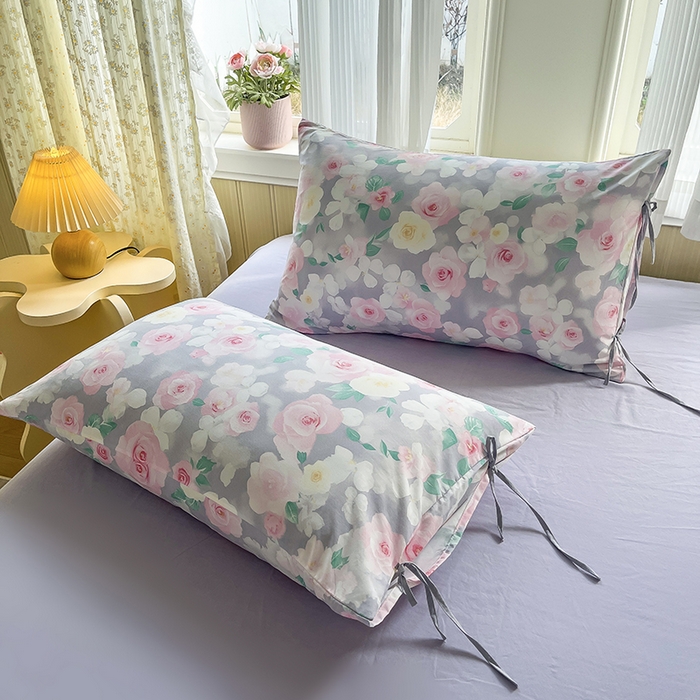 91家纺网 家纺一手货源 找家纺 帛洵家纺 2026新款110g超柔水洗宝宝有氧仿棉四件套（提供买家秀） 惬意午后-粉