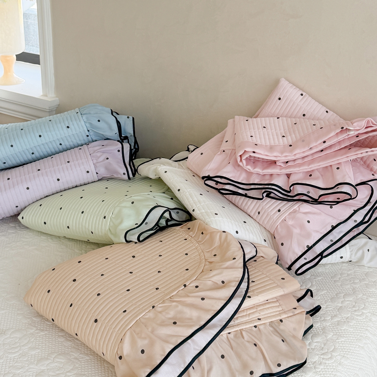 91家纺网 家纺一手货源 找家纺 （总）琳可家居 2026新款双面60S全棉水洗棉刺绣床盖三件套可搭配同款夏被A类-星空间系列