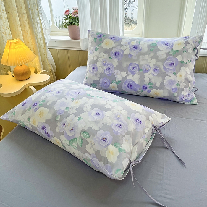 91家纺网 家纺一手货源 找家纺 帛洵家纺 2026新款110g超柔水洗宝宝有氧仿棉四件套（提供买家秀） 惬意午后-紫