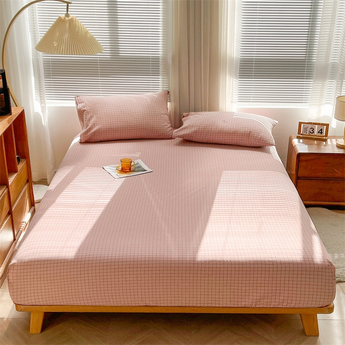恋人优选 2026新款全棉纯棉水洗棉单床笠床笠单件 小粉格