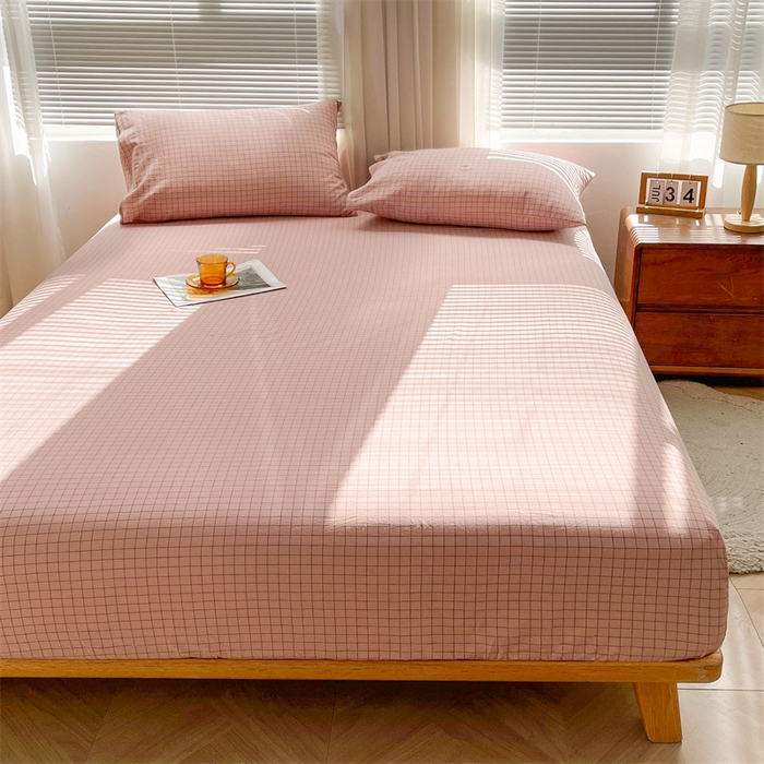 91家纺网 家纺一手货源 找家纺 恋人优选 2026新款全棉纯棉水洗棉单床笠床笠单件 小粉格