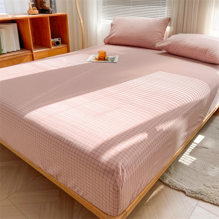 91家纺网 家纺一手货源 找家纺 恋人优选 2026新款全棉纯棉水洗棉单床笠床笠单件 小粉格