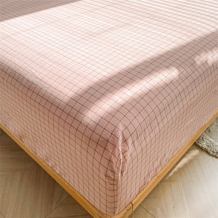 91家纺网 家纺一手货源 找家纺 恋人优选 2026新款全棉纯棉水洗棉单床笠床笠单件 小粉格