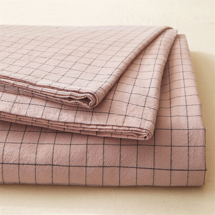 91家纺网 家纺一手货源 找家纺 恋人优选 2026新款全棉纯棉水洗棉单床笠床笠单件 小粉格