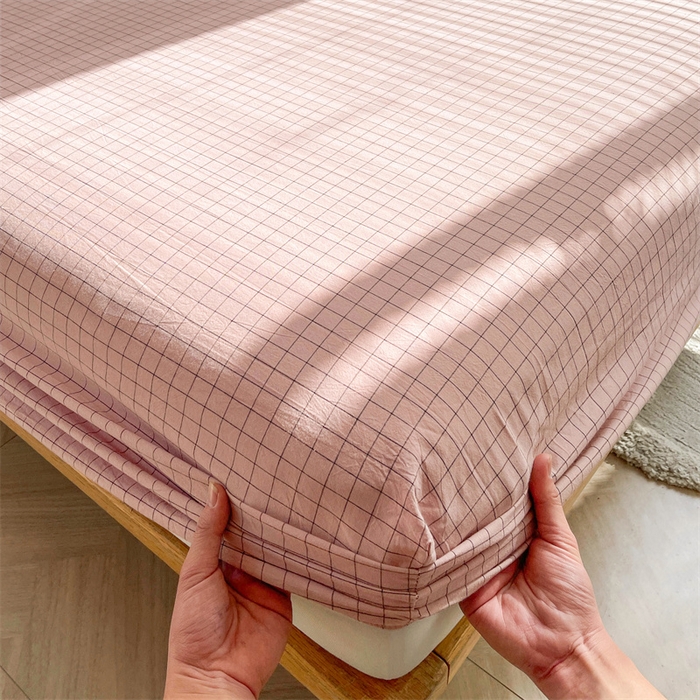 91家纺网 家纺一手货源 找家纺 恋人优选 2026新款全棉纯棉水洗棉单床笠床笠单件 小粉格