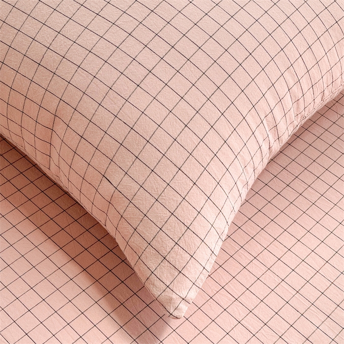 91家纺网 家纺一手货源 找家纺 恋人优选 2026新款全棉纯棉水洗棉单床笠床笠单件 小粉格