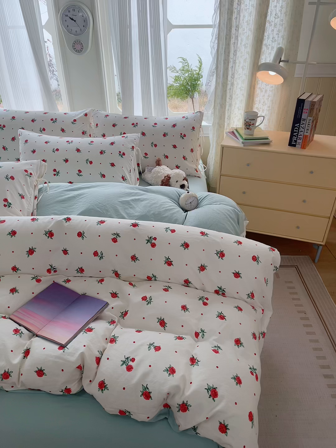 91家纺网 家纺一手货源 找家纺 帛洵家纺 2026新款110g超柔水洗宝宝有氧仿棉四件套（提供买家秀） 小蔷薇