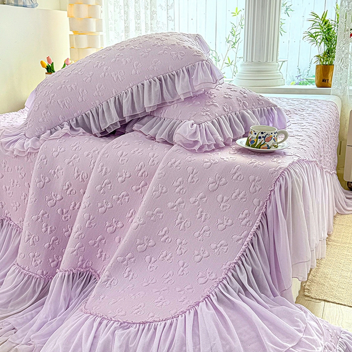 91家纺网 家纺一手货源 找家纺 （总）红夫人 2026春夏新款床盖款多功能夏被床盖天竹棉麻系列四件套-浅茉