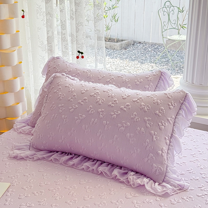 91家纺网 家纺一手货源 找家纺 （总）红夫人 2026新款凉豆豆PE高分子凉感弯边床裙凉席三件套--小确幸（三明治复合+精美手提包）