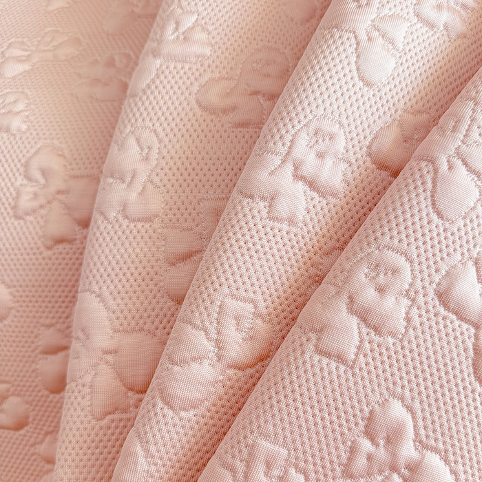 91家纺网 家纺一手货源 找家纺 红夫人 2026新款凉豆豆PE高分子凉感弯边床裙凉席三件套--小确幸（三明治复合+精美手提包） 小确幸粉色