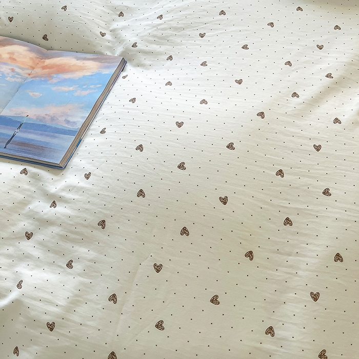 91家纺网 家纺一手货源 找家纺 帛洵家纺 2026新款110g超柔水洗宝宝有氧仿棉四件套（提供买家秀） 小心心-咖