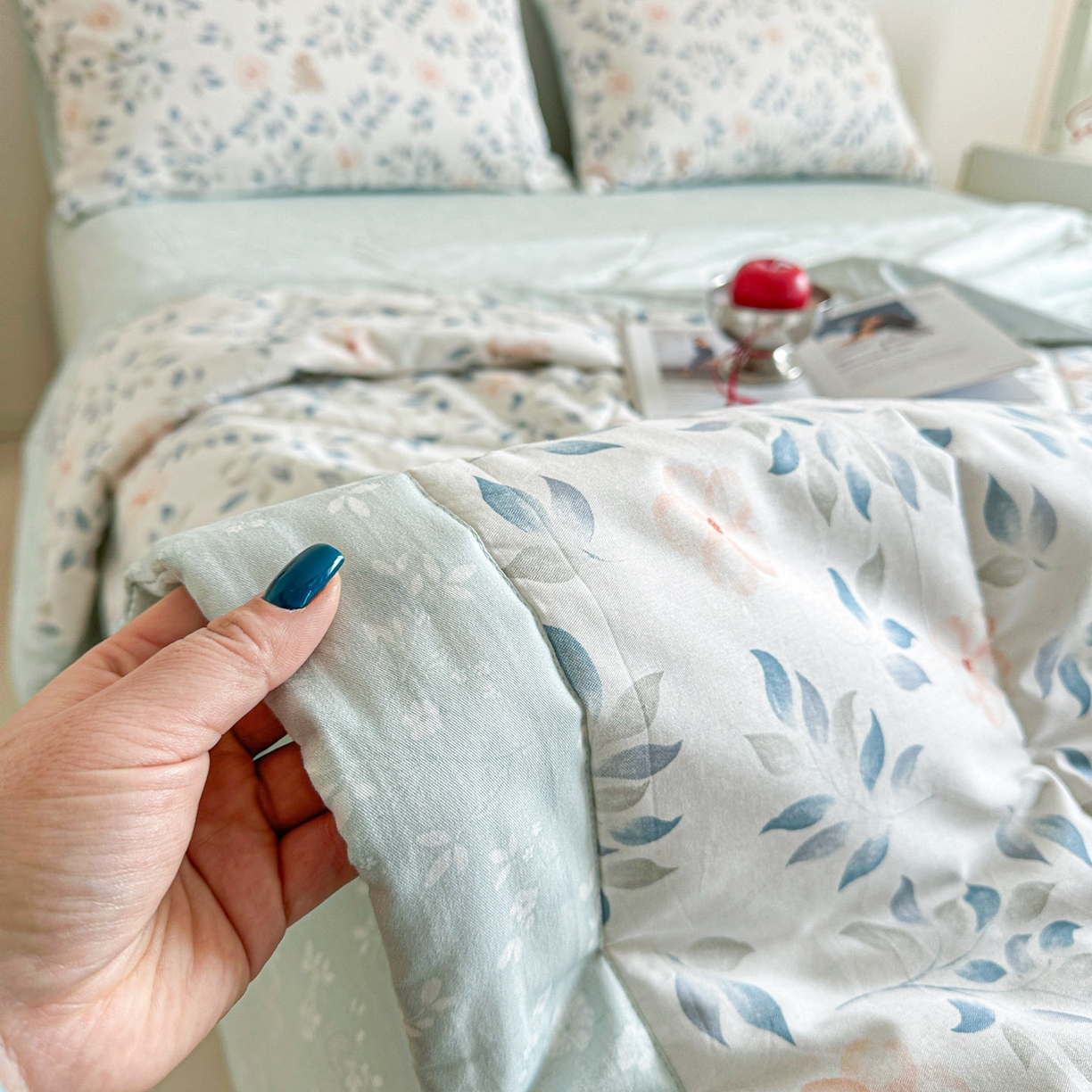 91家纺网 家纺一手货源 找家纺 梵克保罗 2026春夏新款10A抗菌全棉印花夏被被子被芯空调被四件套 沁心田园