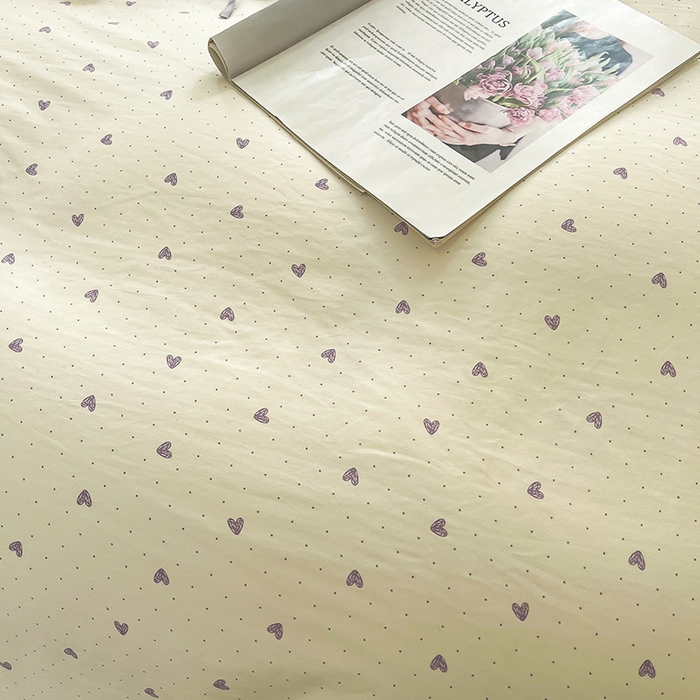 91家纺网 家纺一手货源 找家纺 帛洵家纺 2026新款110g超柔水洗宝宝有氧仿棉四件套（提供买家秀） 小心心-紫