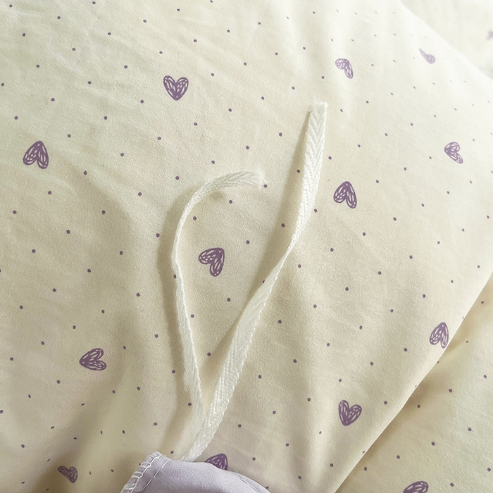 91家纺网 家纺一手货源 找家纺 帛洵家纺 2026新款110g超柔水洗宝宝有氧仿棉四件套（提供买家秀） 小心心-紫