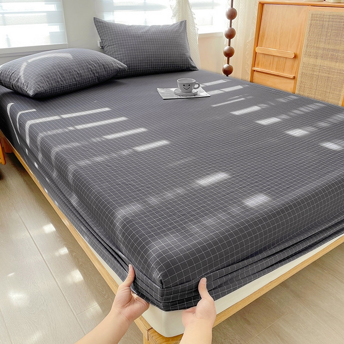 91家纺网 家纺一手货源 找家纺 恋人优选 2026新款全棉纯棉水洗棉单床笠床笠单件 小灰格