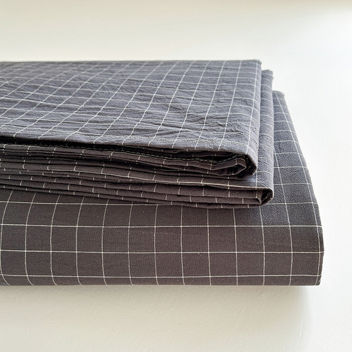 91家纺网 家纺一手货源 找家纺 恋人优选 2026新款全棉纯棉水洗棉单床笠床笠单件 小灰格