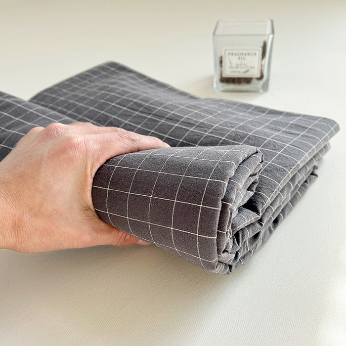 91家纺网 家纺一手货源 找家纺 恋人优选 2026新款全棉纯棉水洗棉单床笠床笠单件 小灰格