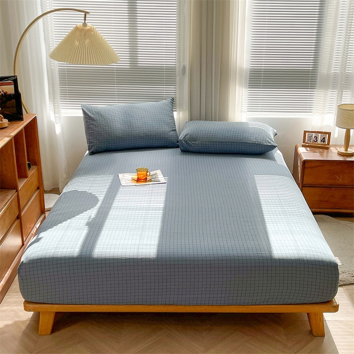 恋人优选 2026新款全棉纯棉水洗棉单床笠床笠单件 小蓝格