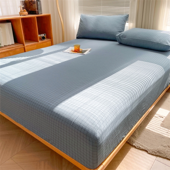 91家纺网 家纺一手货源 找家纺 恋人优选 2026新款全棉纯棉水洗棉单床笠床笠单件 小蓝格