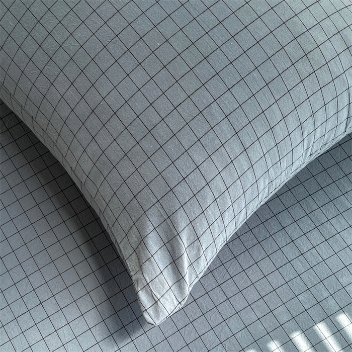 91家纺网 家纺一手货源 找家纺 恋人优选 2026新款全棉纯棉水洗棉单床笠床笠单件 小蓝格