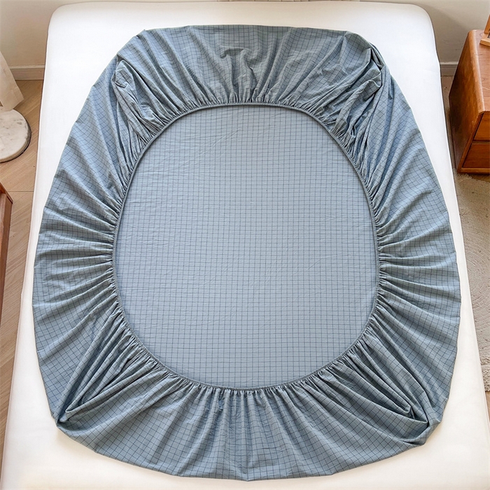 91家纺网 家纺一手货源 找家纺 恋人优选 2026新款全棉纯棉水洗棉单床笠床笠单件 小蓝格