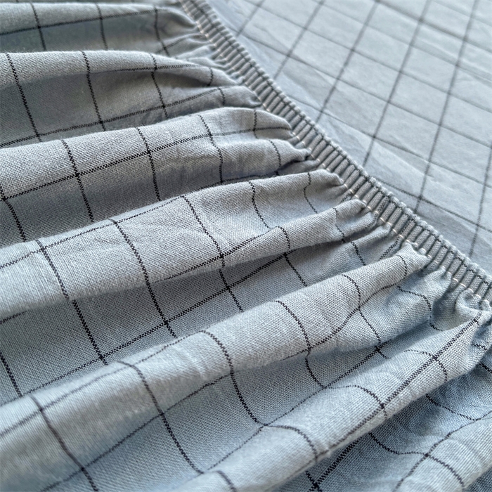 91家纺网 家纺一手货源 找家纺 恋人优选 2026新款全棉纯棉水洗棉单床笠床笠单件 小蓝格