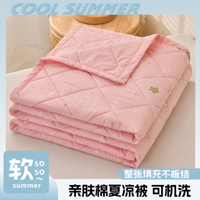 91家纺网 家纺一手货源 找家纺 培童   2025新款超声波亲肤绒夏被夏凉被直播爆款超声波夏被空调被礼品被 小马乐园