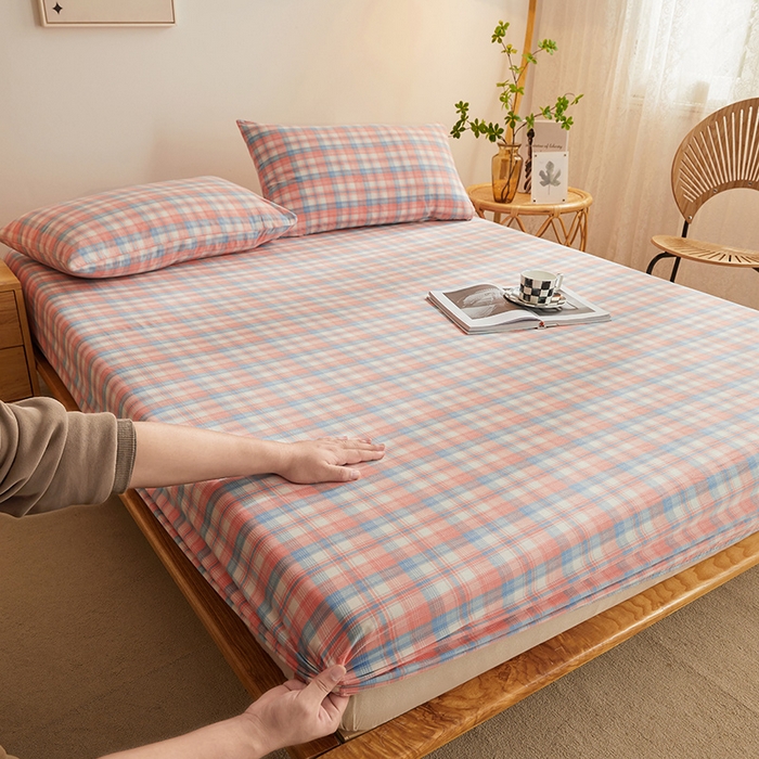 91家纺网 家纺一手货源 找家纺 恋人优选 2026新款全棉纯棉水洗棉单床笠床笠单件 星空桔