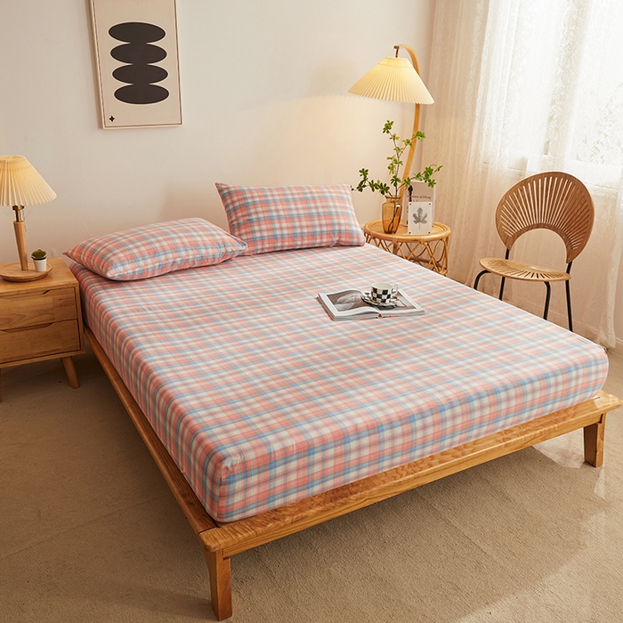 91家纺网 家纺一手货源 找家纺 恋人优选 2026新款全棉纯棉水洗棉单床笠床笠单件 星空桔