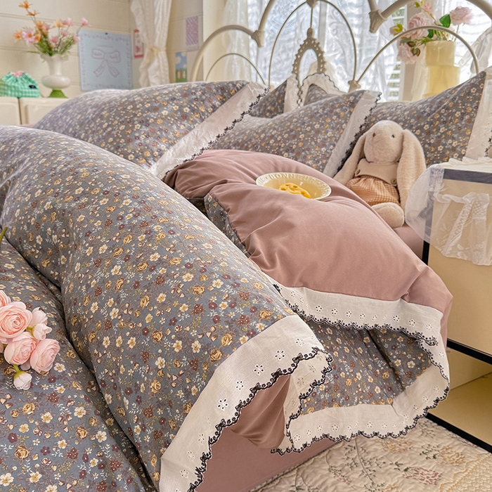 91家纺网 家纺一手货源 找家纺 （总）乐窝家纺仓储 2026新款古法水洗云感棉印花四件套