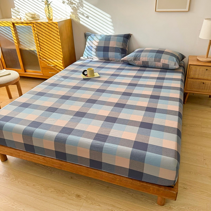 91家纺网 家纺一手货源 找家纺 恋人优选 2026新款全棉纯棉水洗棉单床笠床笠单件 英伦-兰