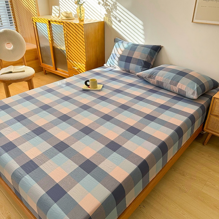 91家纺网 家纺一手货源 找家纺 恋人优选 2026新款全棉纯棉水洗棉单床笠床笠单件 英伦-兰