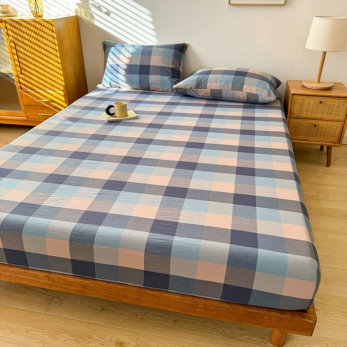 91家纺网 家纺一手货源 找家纺 恋人优选 2026新款全棉纯棉水洗棉单床笠床笠单件 英伦-兰