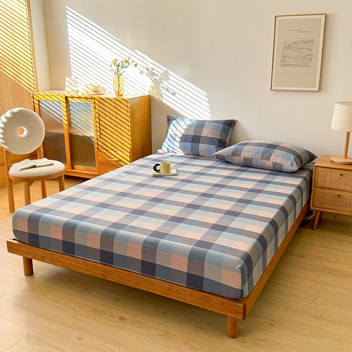 91家纺网 家纺一手货源 找家纺 恋人优选 2026新款全棉纯棉水洗棉单床笠床笠单件 英伦-兰