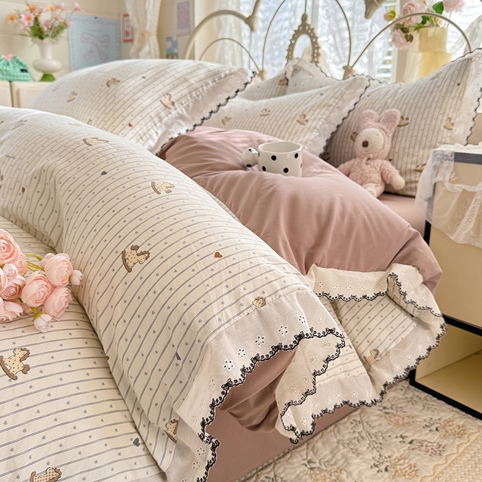 91家纺网 家纺一手货源 找家纺 （总）乐窝家纺仓储 2026新款古法水洗云感棉印花四件套