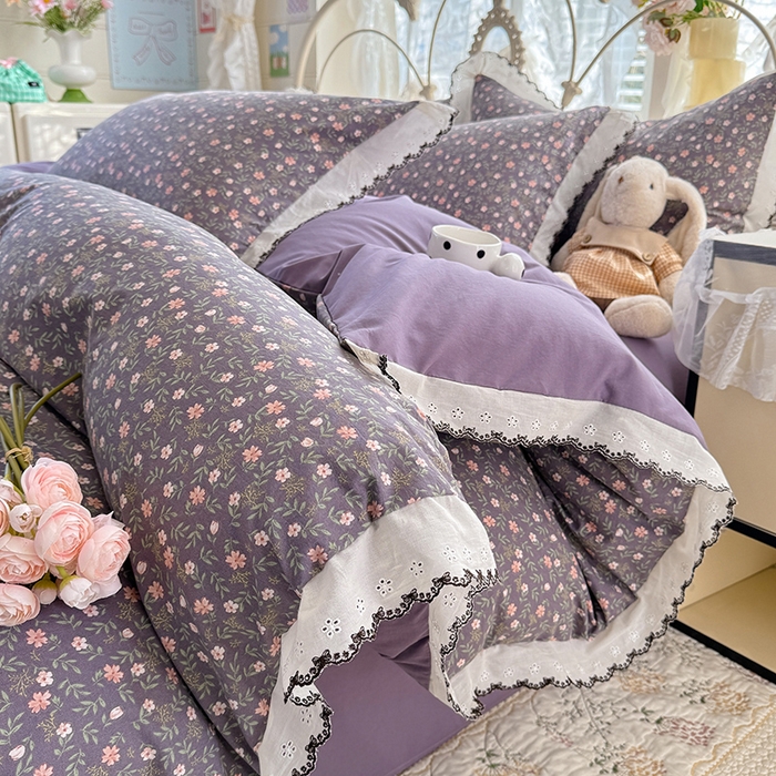 91家纺网 家纺一手货源 找家纺 （总）乐窝家纺仓储 2026新款古法水洗云感棉印花四件套