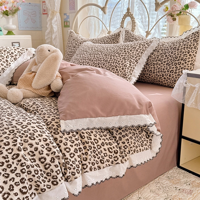 91家纺网 家纺一手货源 找家纺 乐窝家纺仓储 2026新款古法水洗云感棉印花四件套 古法-豹纹