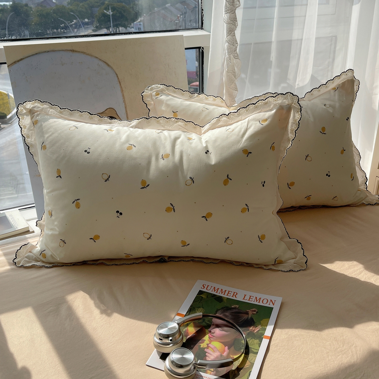 91家纺网 家纺一手货源 找家纺 梵克保罗 2026春夏新款10A抗菌全棉黑色花边云朵棉单夏被/夏被四件套空调被 云朵棉-禾风果语